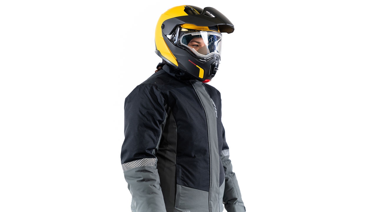 Ski-Doo model wearing Exome Helmet
