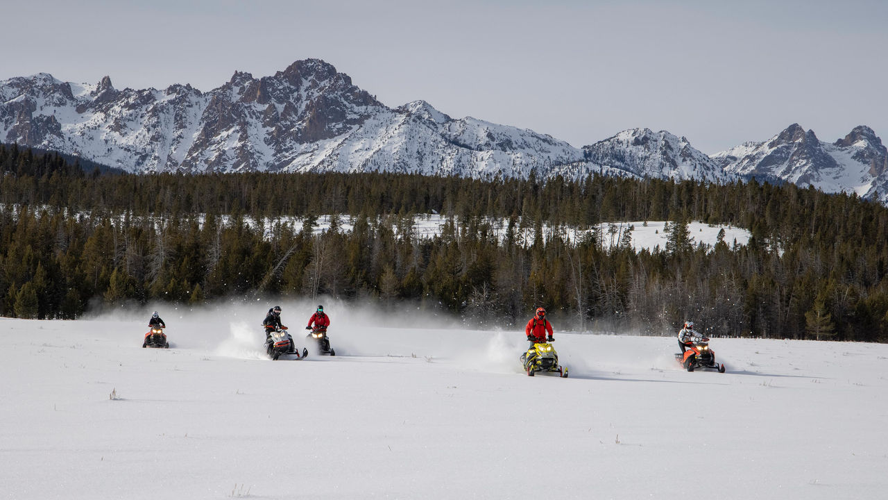 Group of Ski-Doo riders on an Uncharted Society adventure