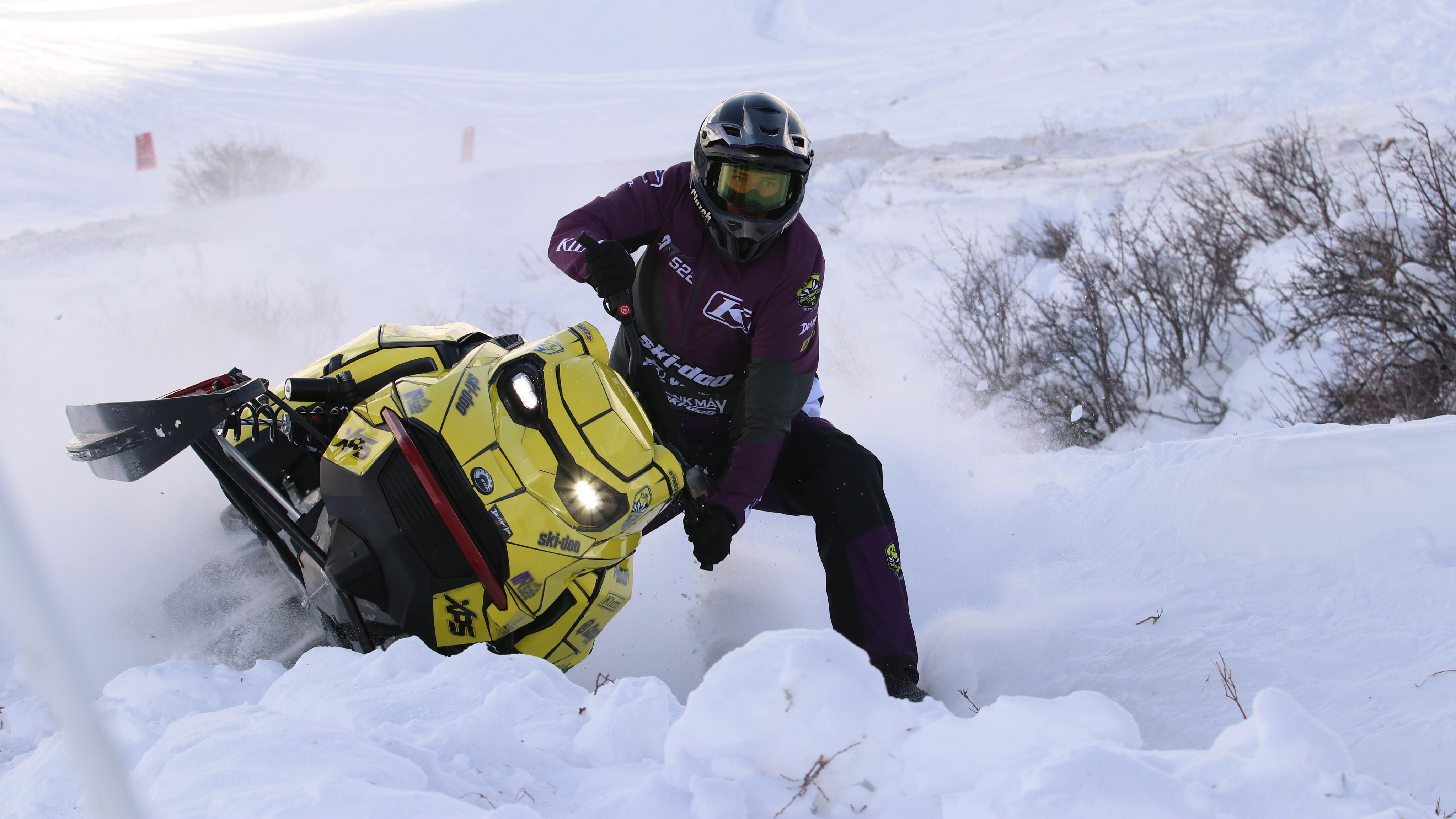 Ski-Doo Ambassador Mason Rutledge on a hillclimb race