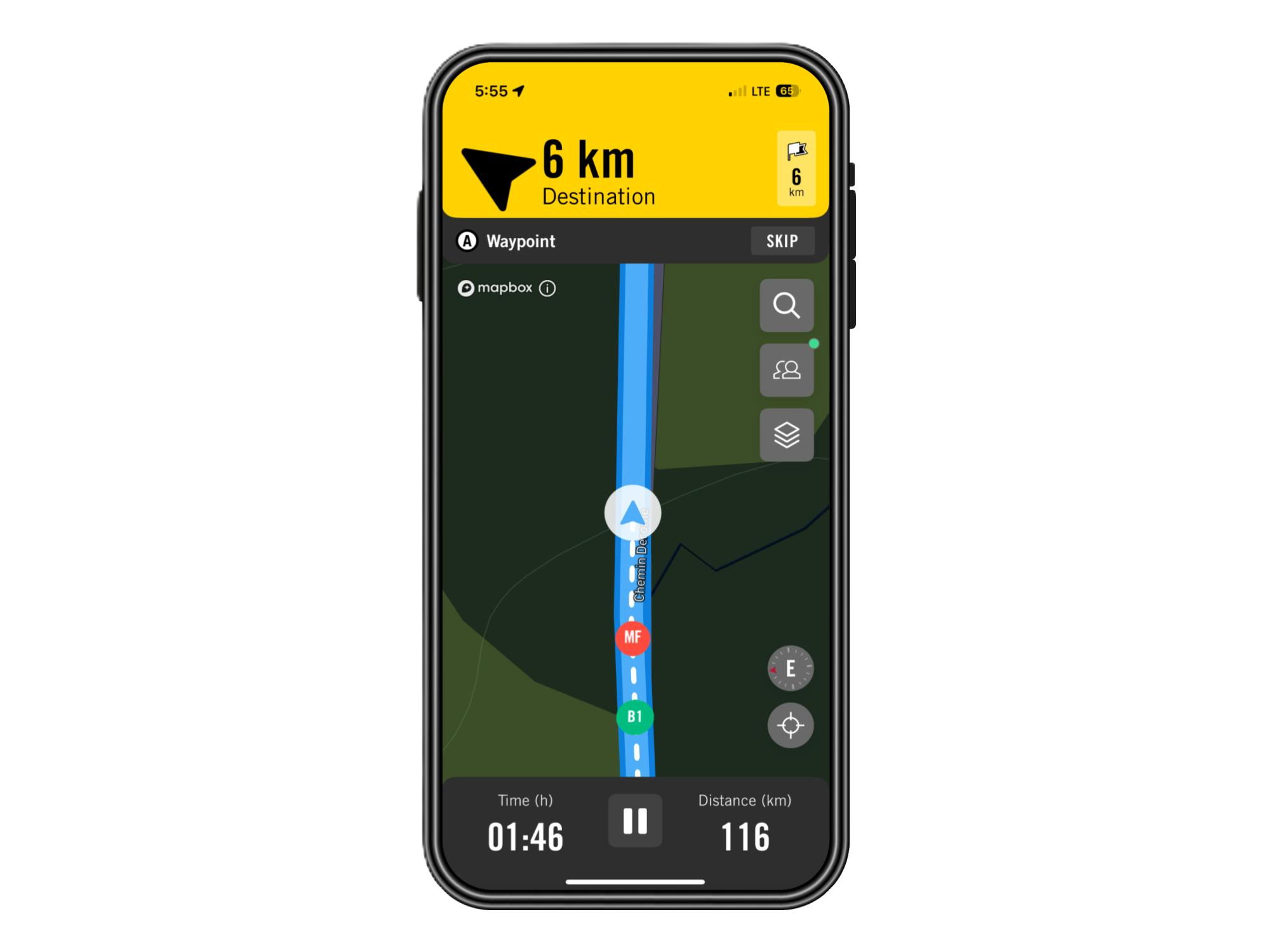 Turn-by-turn navigation with BRP GO!