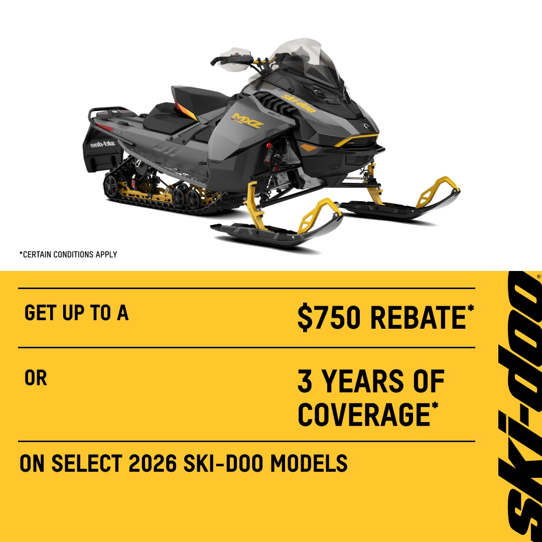 Get $700 off or 3 years of coverage on select trail 2026 Ski-Doo models