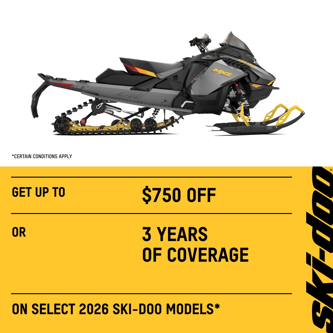 Snowmobile specials offers and deals on select 2026 Ski-Doo models