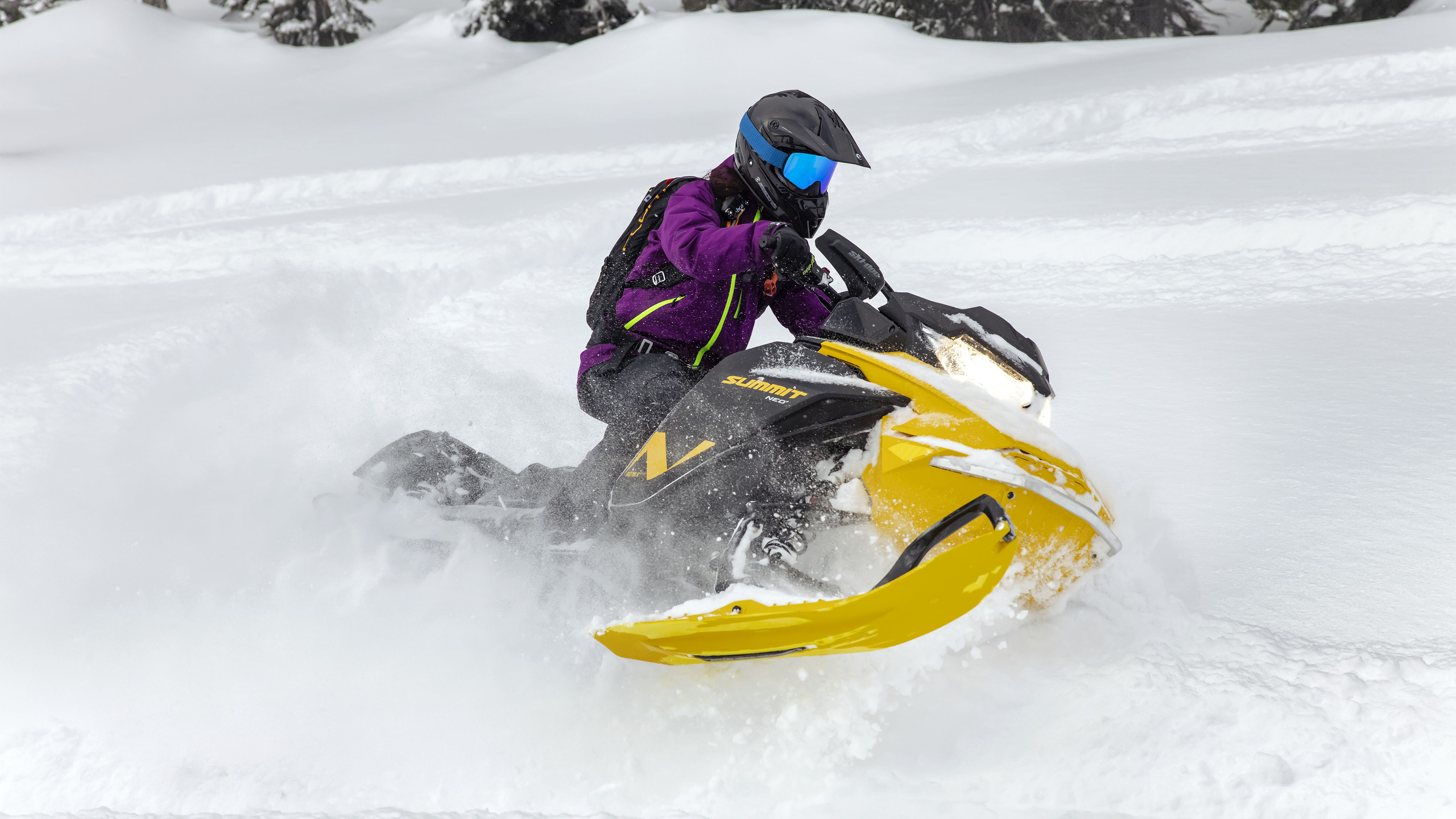 2023 Ski-Doo Summit Neo, Mid-Size snowmobile in Deep Snow
