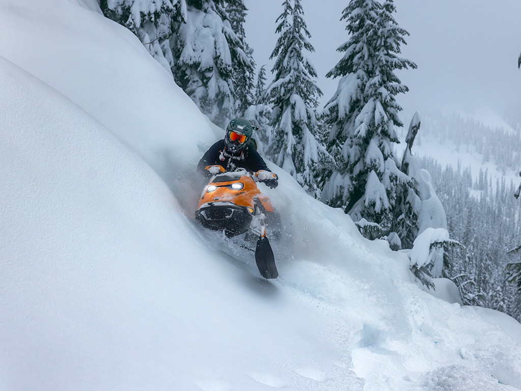Ski-Doo Ambassador Ella Snäll riding in BC mountains